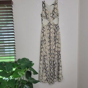 Nasty Gal Snake Cut Out Maxi Dress Sleeveless‎ Animal Print Size 2 New
